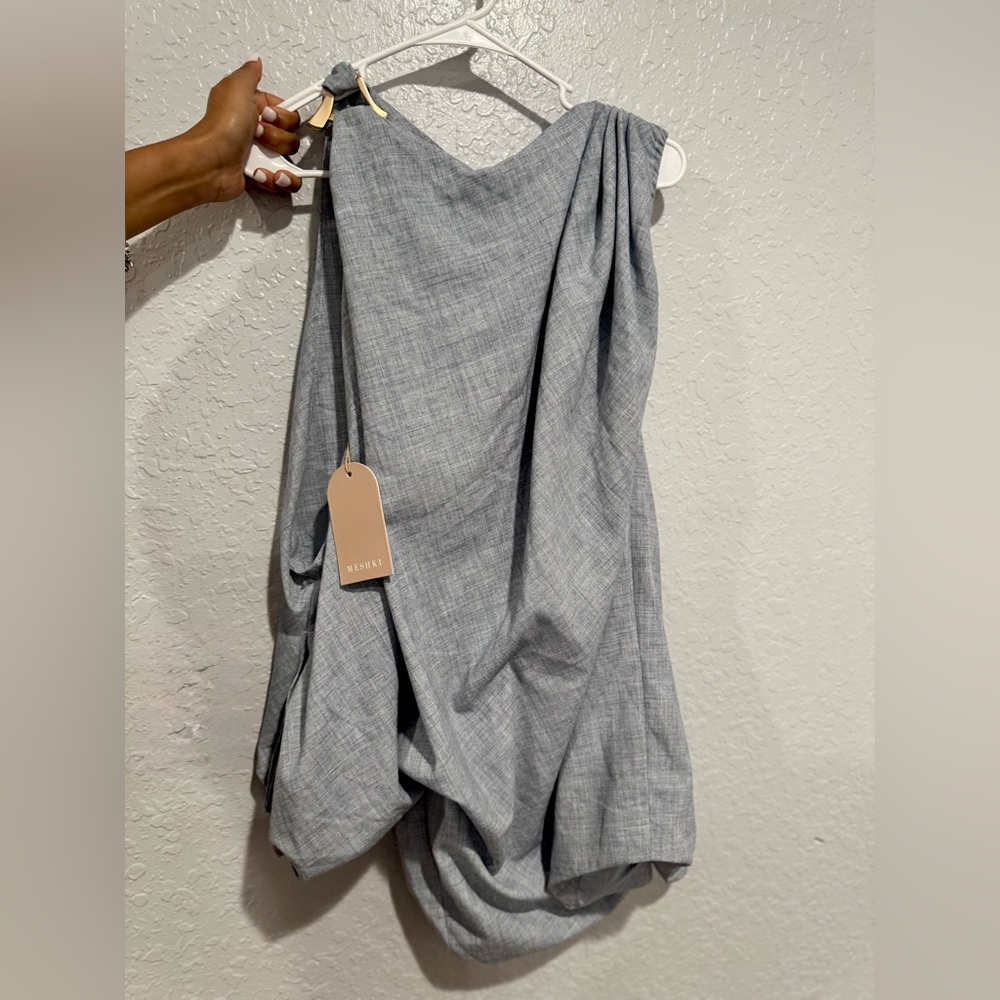 Meshki One-Shoulder Light Blue Dress - Picture 8 of 8